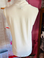 Anne Klein Cream Sleeveless V-Neck Blouse