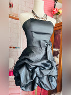 Vintage Y2K Masquerade Strapless Bubble Hem Prom Dress