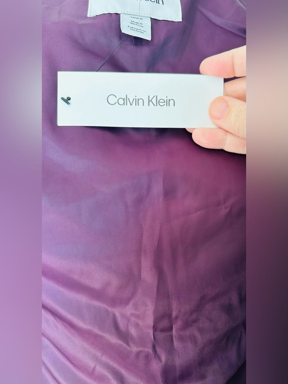 Calvin Klein Quilted Puffer Vest in Plum