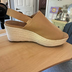 Pink Lily Cynthia Toffee Peep Toe Wedge