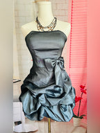 Vintage Y2K Masquerade Strapless Bubble Hem Prom Dress