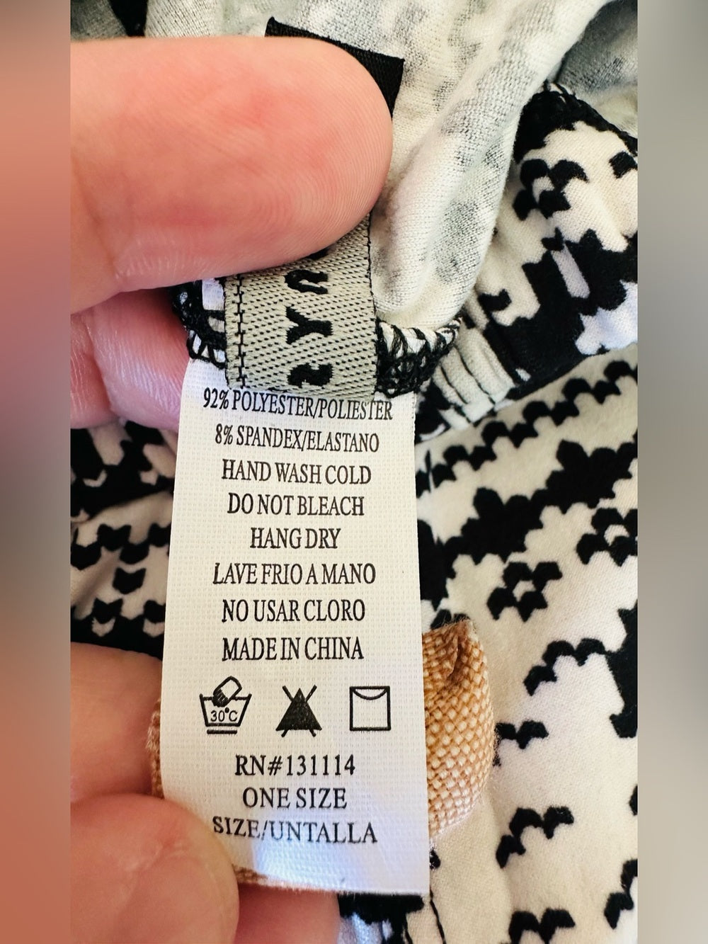 Always Black & White Fair Isle Pattern Leggings