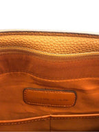 Adrienne Vittadini Natural Pebbled Tote Bag Gold Hardware Workbook Sleeve