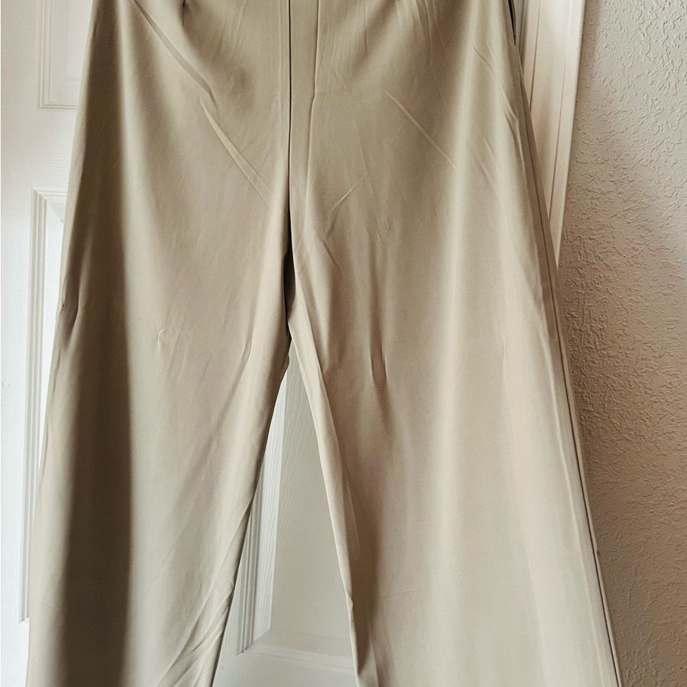 Swept Away With You Taupe Tailored Wide Leg Pants