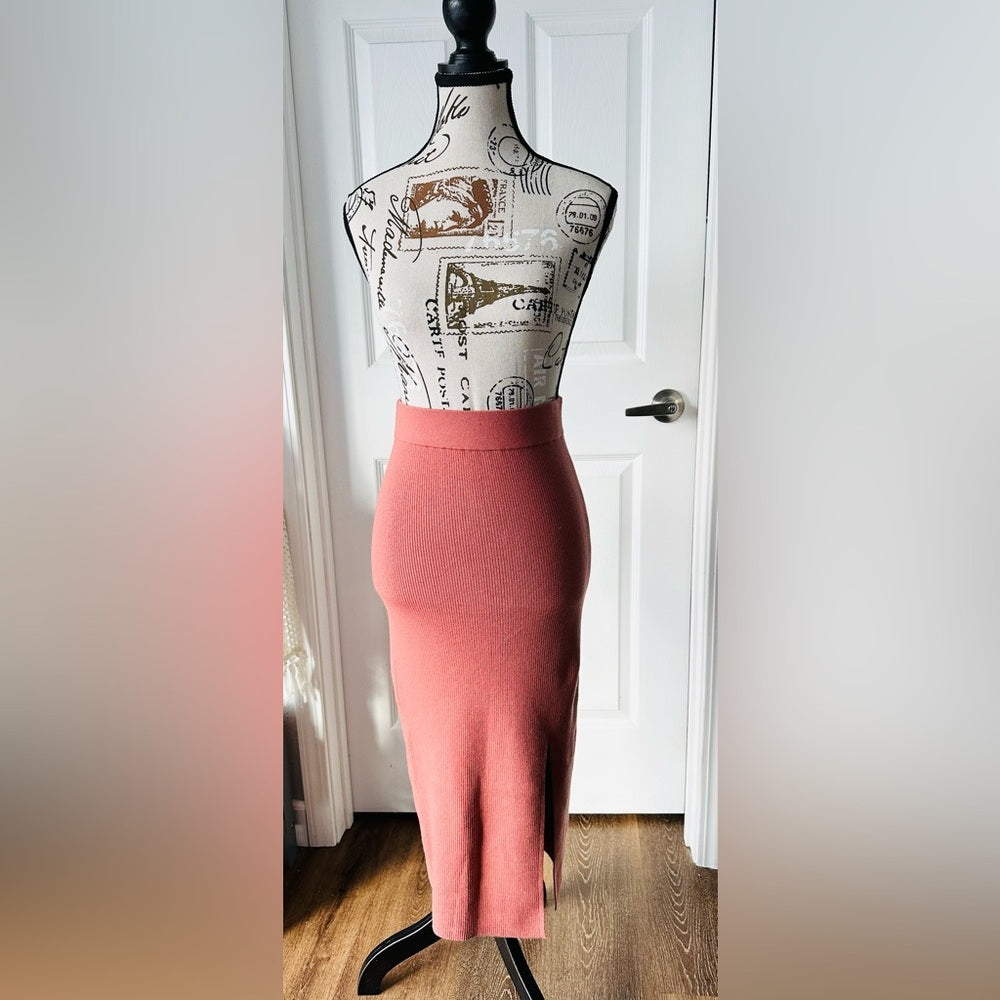 Babaton Terracotta Pencil Skirt