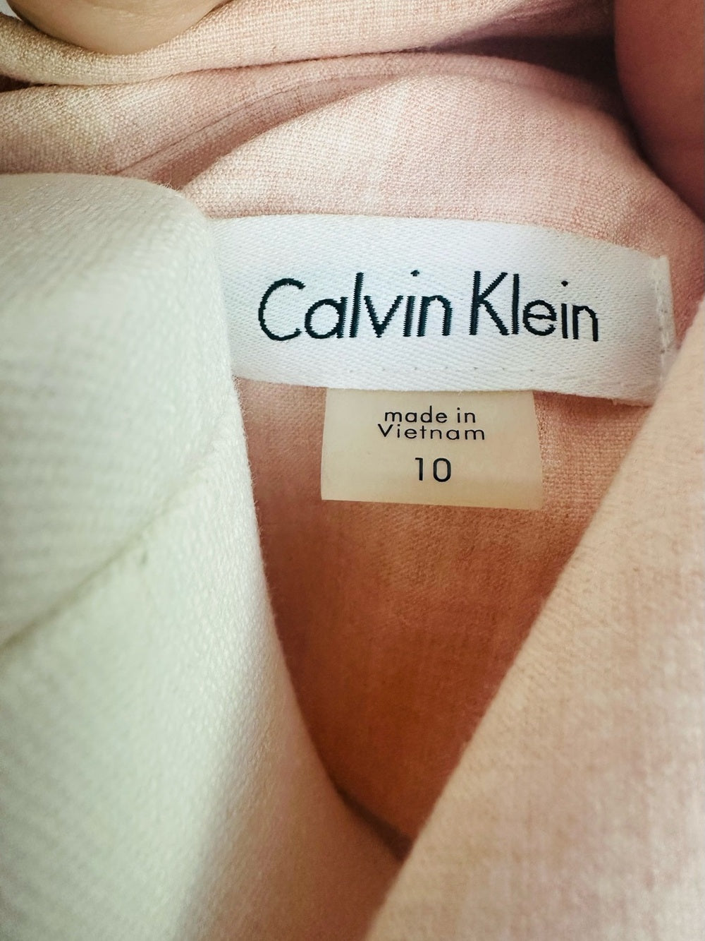 Calvin Klein Blush Pink Sleeveless Moto Zip Front Sheath Dress – Size 10