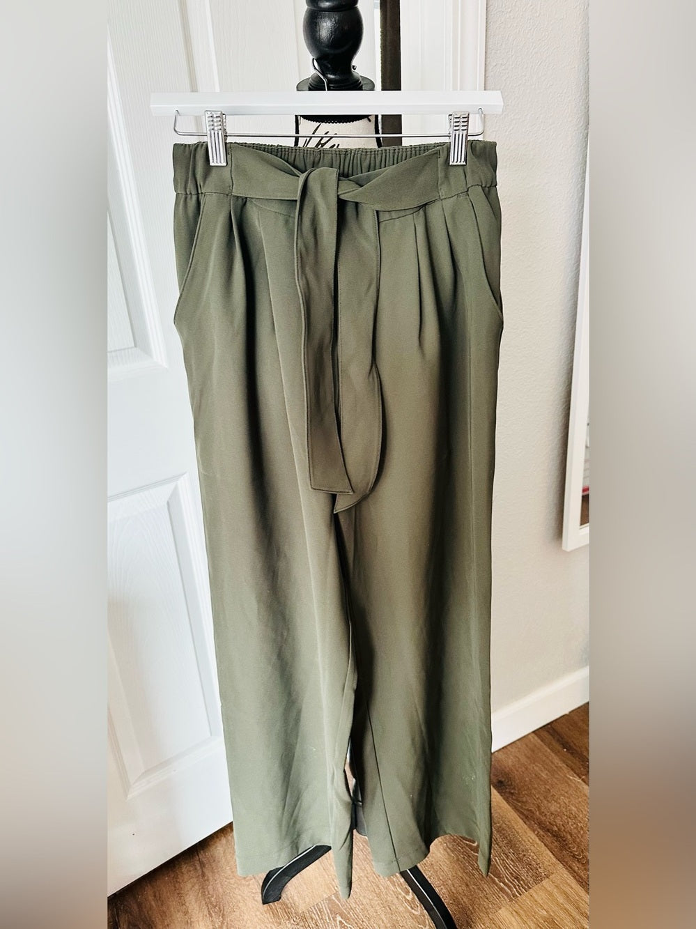 lululemon athletica Olive Green Tie-Waist Wide-Leg Pants