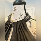 Chic Floral A-Line Party Dress in Black and Pink