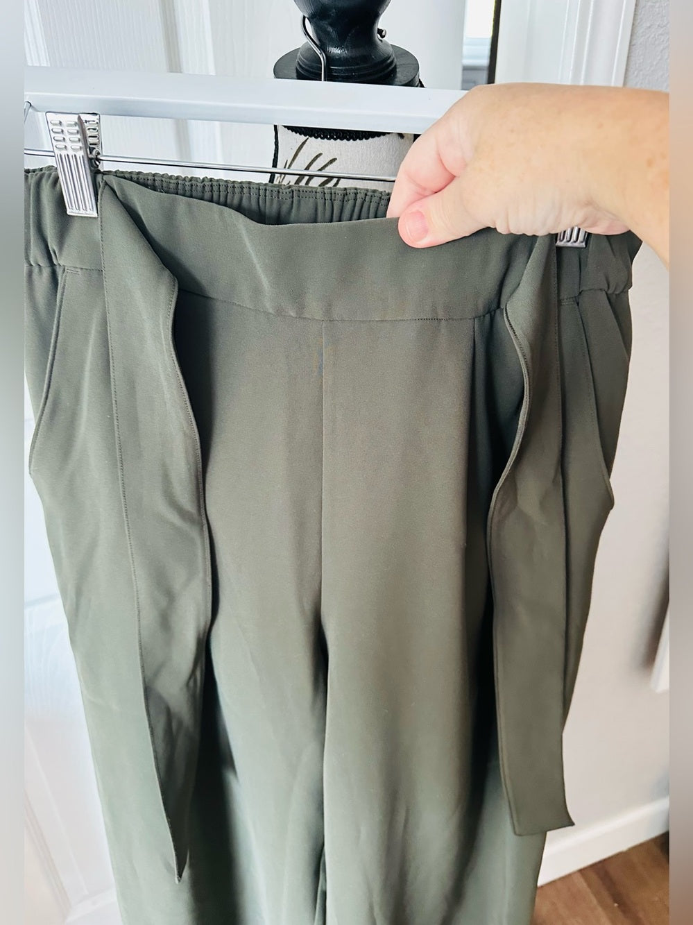 lululemon athletica Olive Green Tie-Waist Wide-Leg Pants