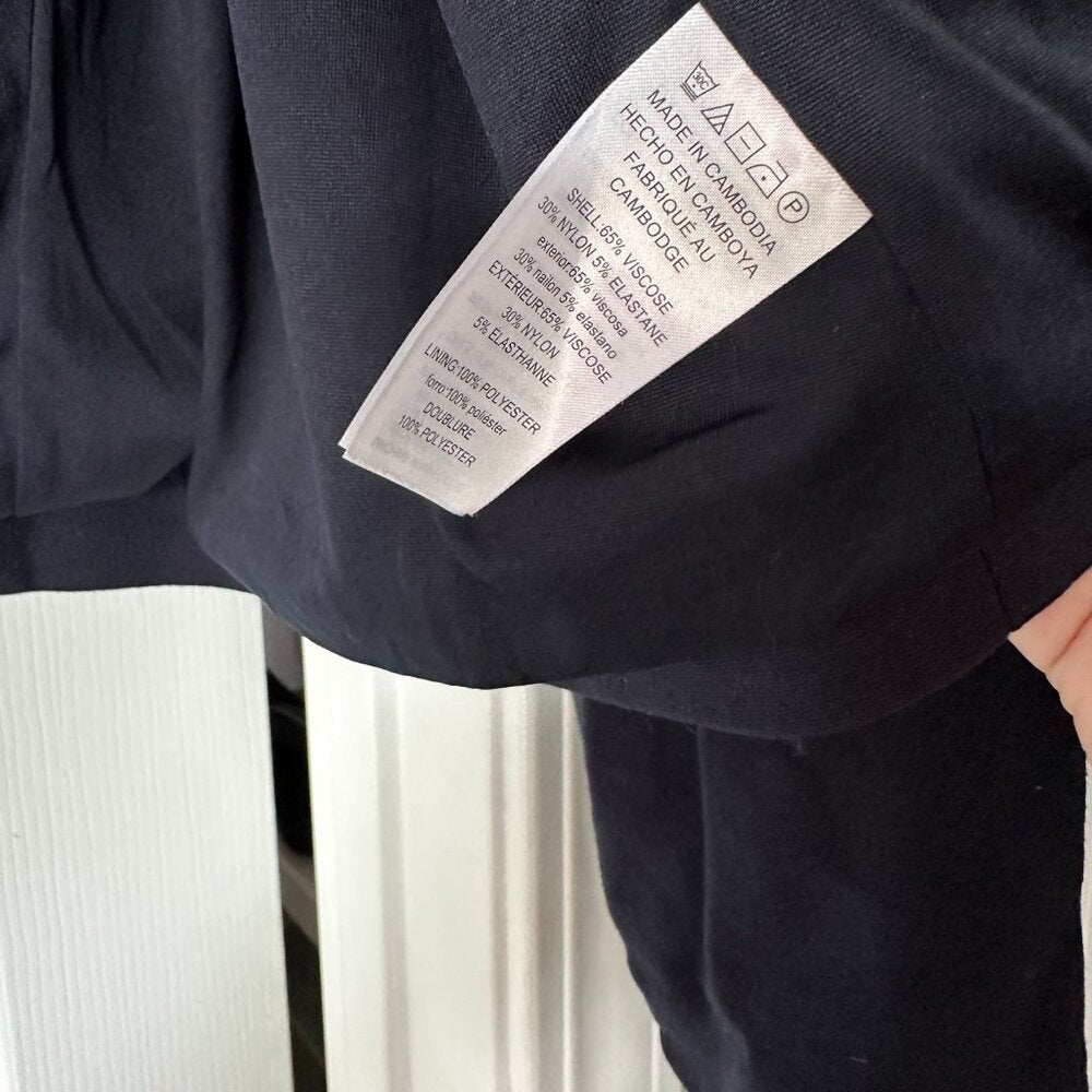 Navy Blue Blazer with Gold Chain Accents