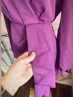 MISHA Long Sleeve Ruffle Wrap Mini Dress—Prism Violet