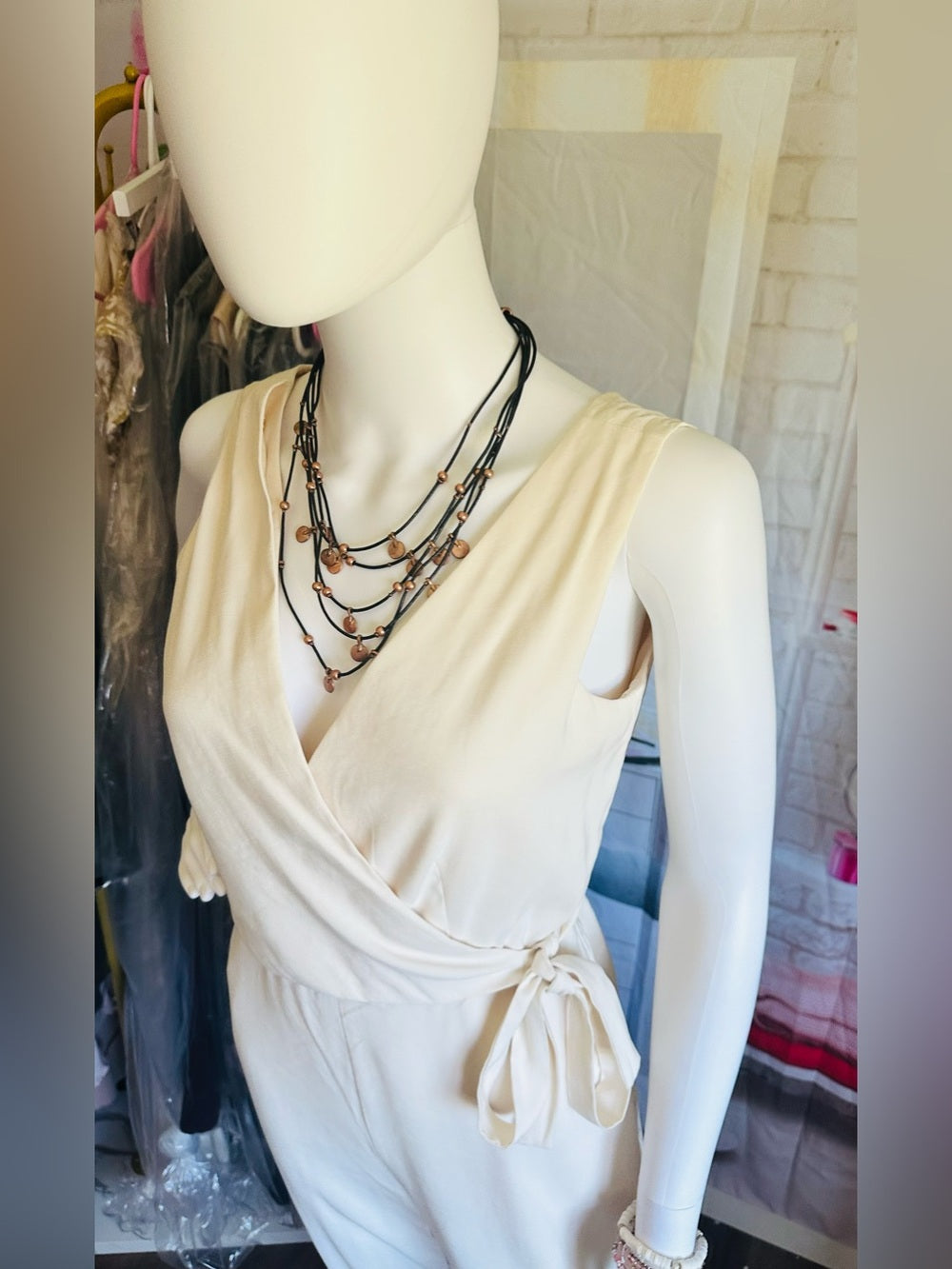 1.STATE Sleeveless Wrap Front Soft Twill Jumpsuit