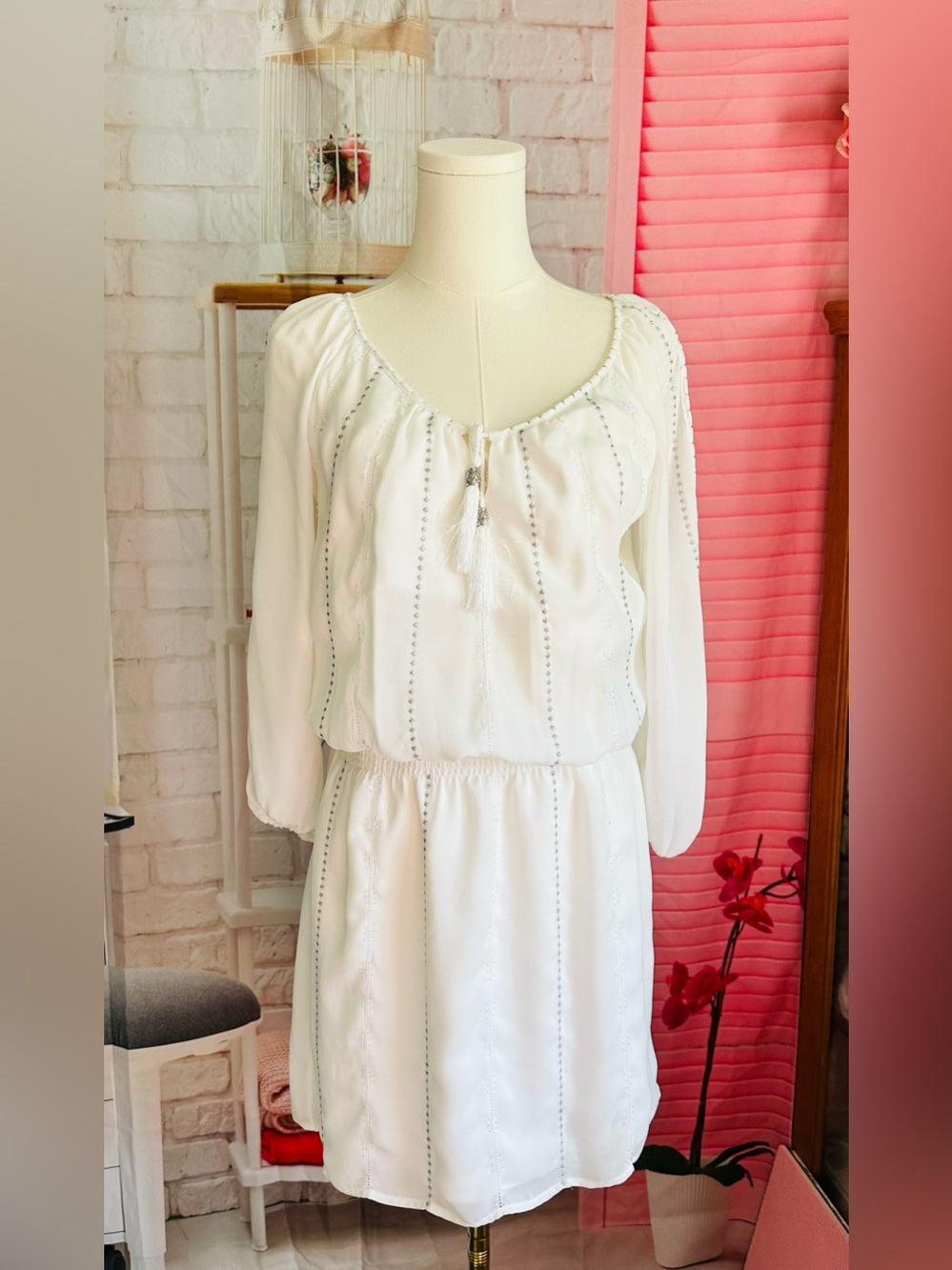 White House Black Market Smocked Blouson Dress