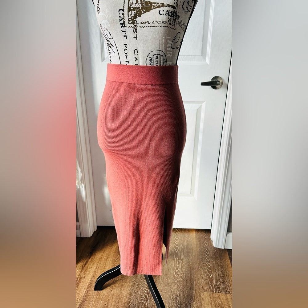 Babaton Terracotta Pencil Skirt