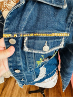 Vintage Paris Blues Embroidered Denim Jacket