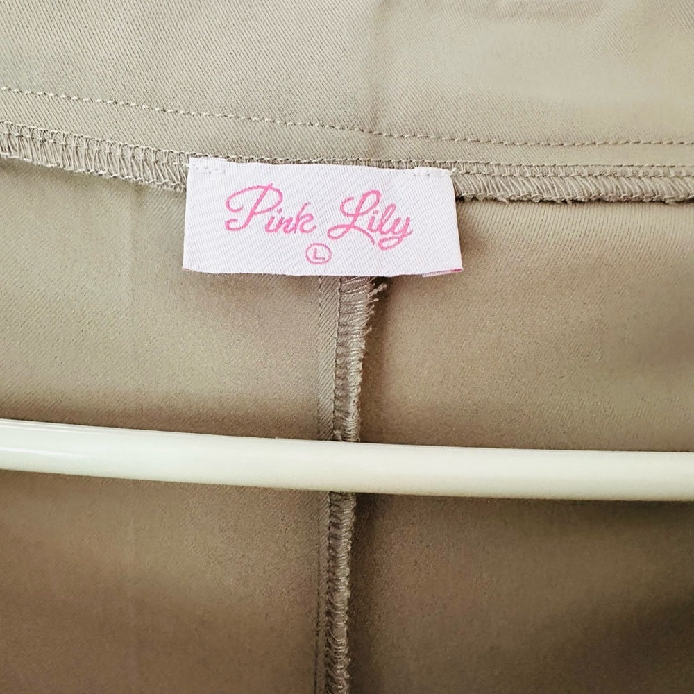 Swept Away With You Taupe Tailored Wide Leg Pants