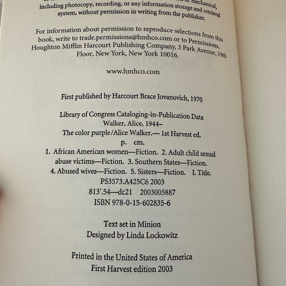 The Color Purple by Alice Walker