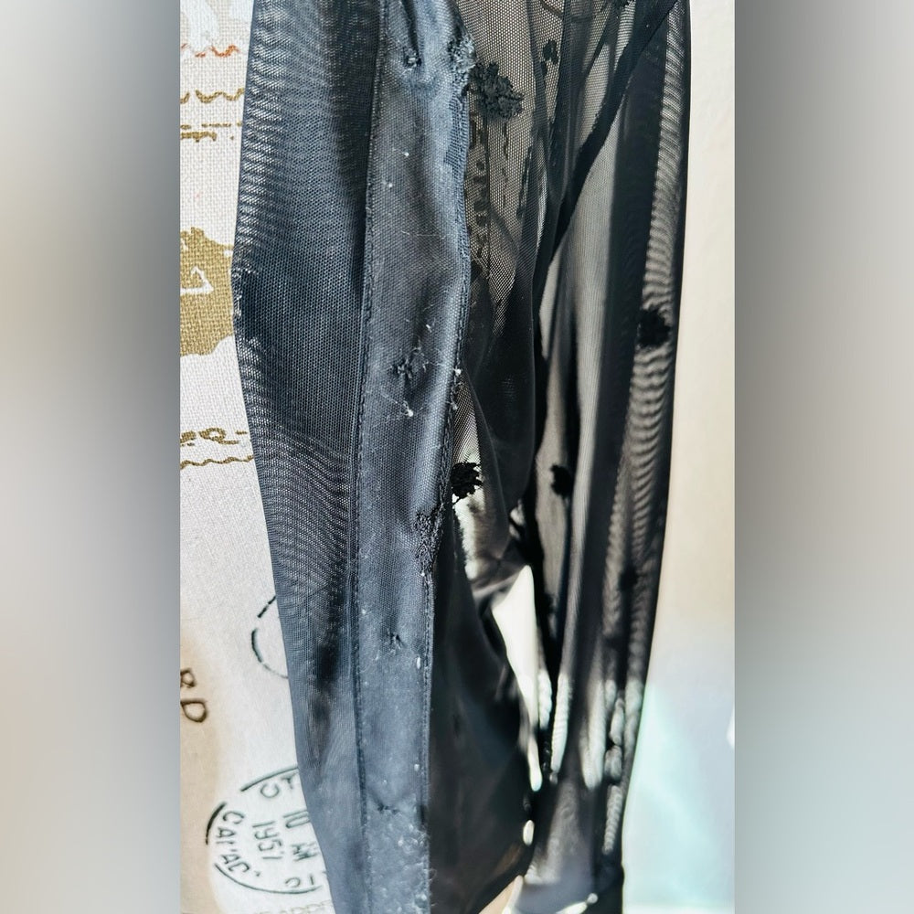 Topshop Women’s Black Sheer Blouse