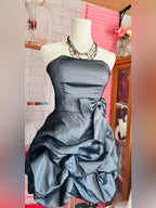 Vintage Y2K Masquerade Strapless Bubble Hem Prom Dress