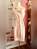 Calvin Klein Blush Pink Sleeveless Moto Zip Front Sheath Dress – Size 10