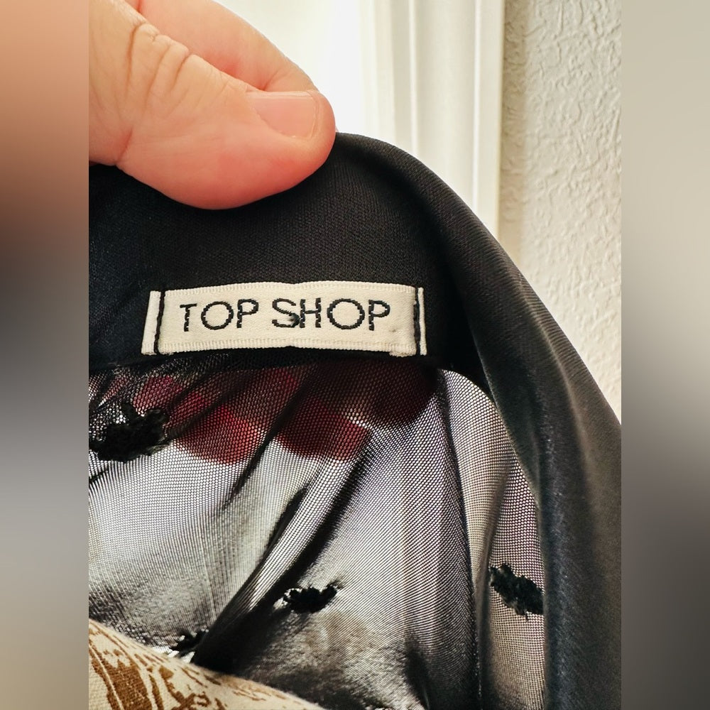 Topshop Women’s Black Sheer Blouse