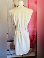 Calvin Klein Sleeveless Double-Breasted Belted Sheath Dress