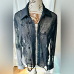 Topshop Women’s Black Sheer Blouse