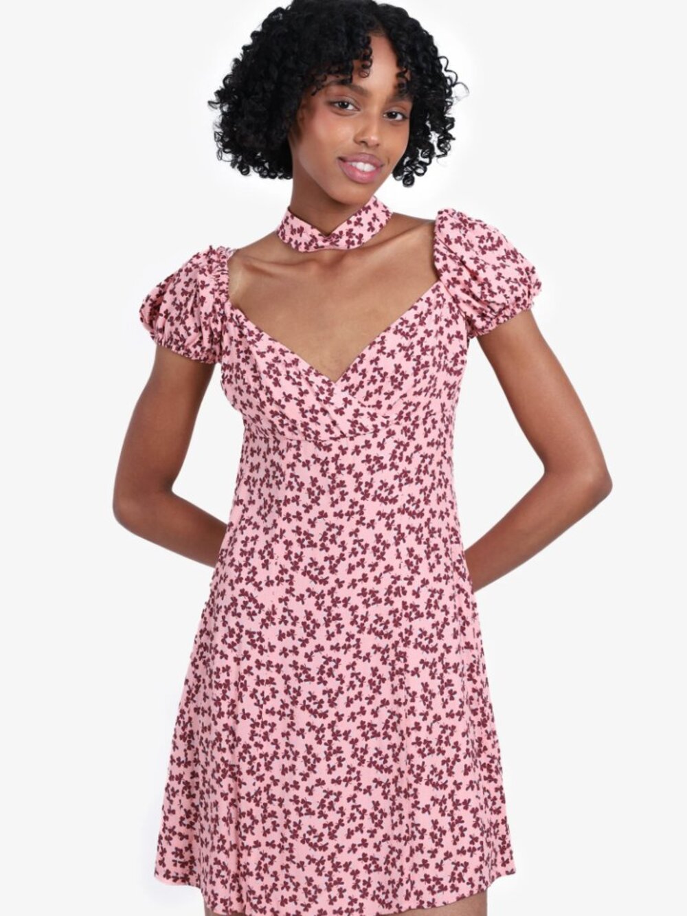 Alexis Pink Floral Print Midi Dress