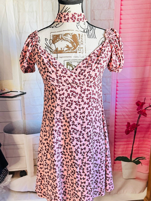 Alexis Pink Floral Print Midi Dress