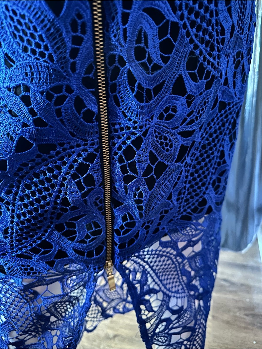 Alexia Admor Blue Guipure Lace Sheath Dress