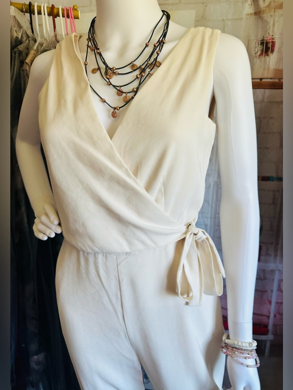 1.STATE Sleeveless Wrap Front Soft Twill Jumpsuit