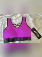 Yelete Purple Sports Bra with Black Trim