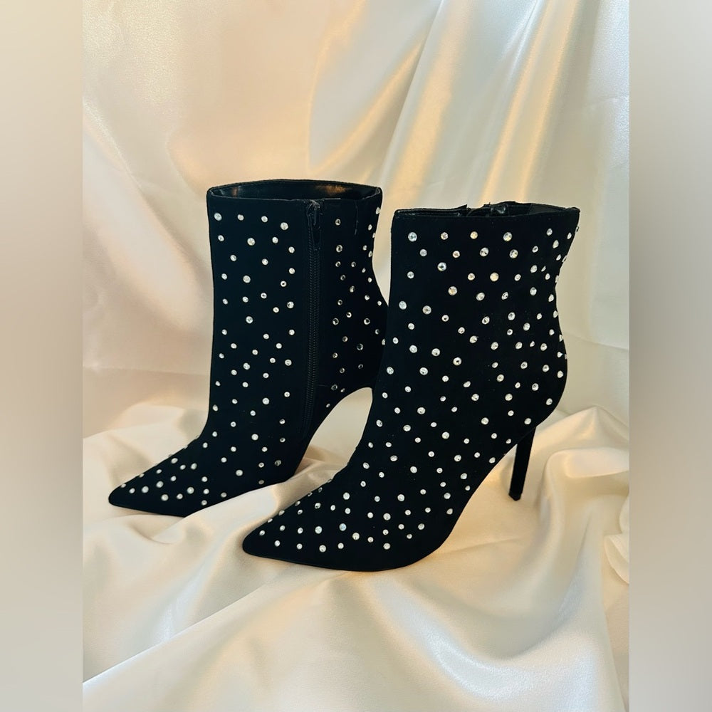 Express Black Studded Heeled Ankle Boots