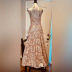 Betsy & Adam Lace & Sequin Formal Dress