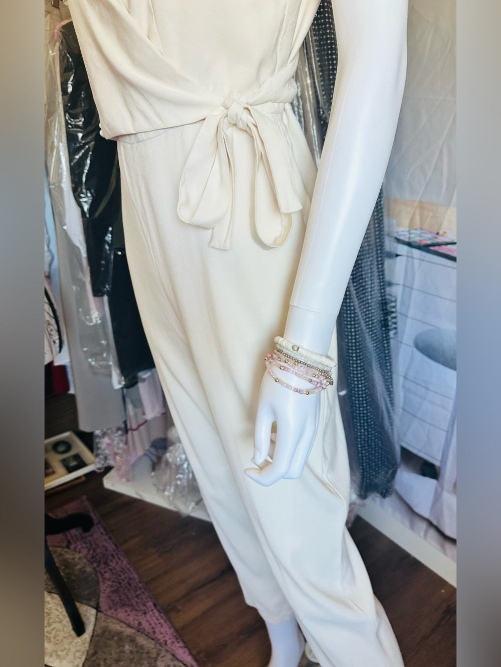 1.STATE Sleeveless Wrap Front Soft Twill Jumpsuit
