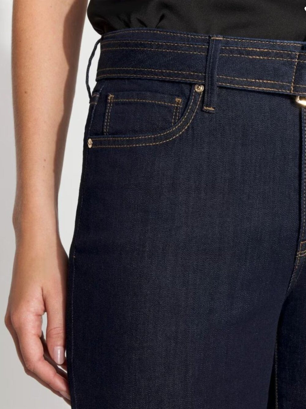 White House Black Market High-Rise Belted Wide-Leg Jean