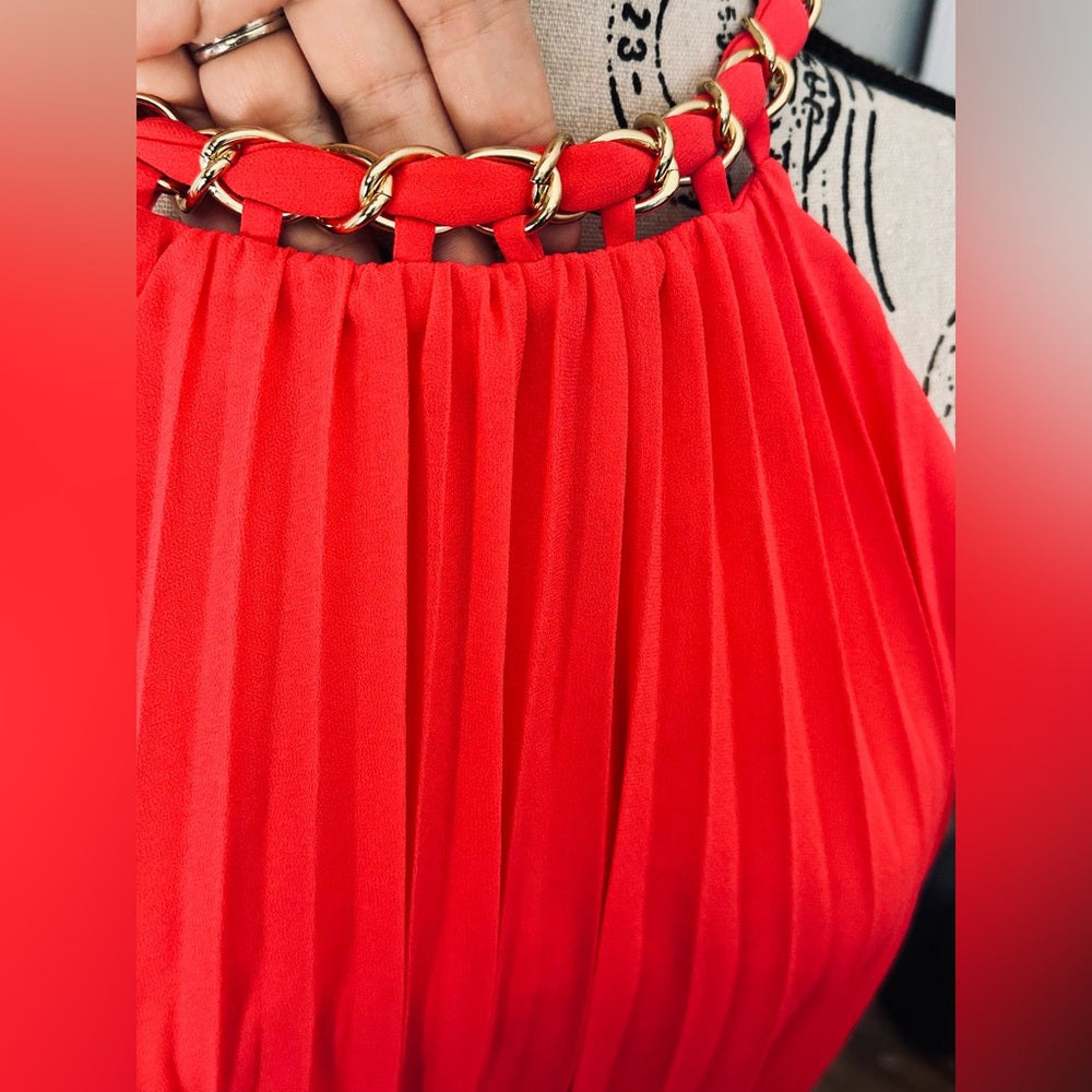 White House Black Market Pleated Halter Dress