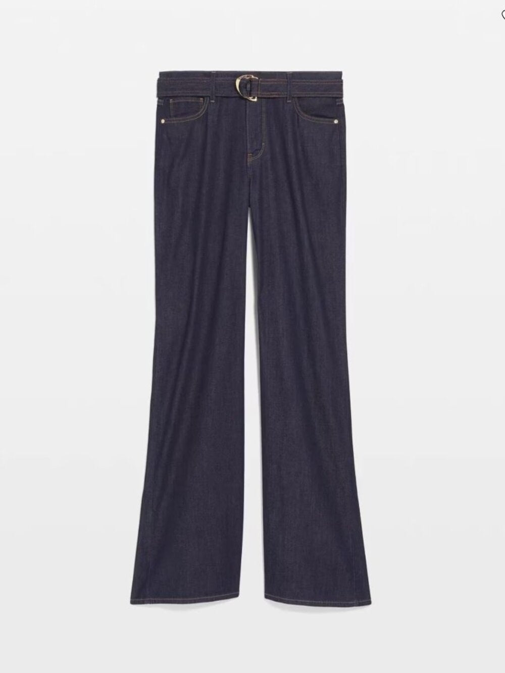 White House Black Market High-Rise Belted Wide-Leg Jean