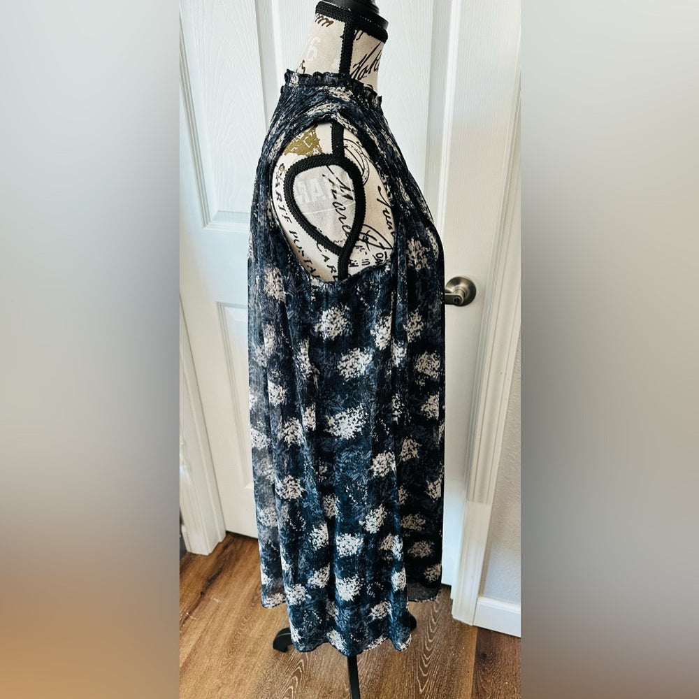 Sleeveless Mock Neck Smocked Midi Dress by Joie