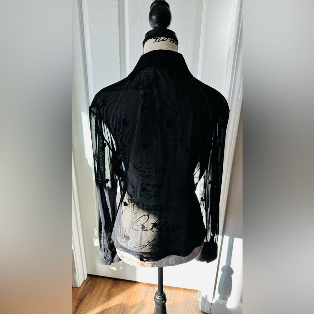 Topshop Women’s Black Sheer Blouse