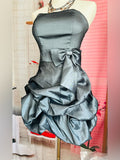 Vintage Y2K Masquerade Strapless Bubble Hem Prom Dress