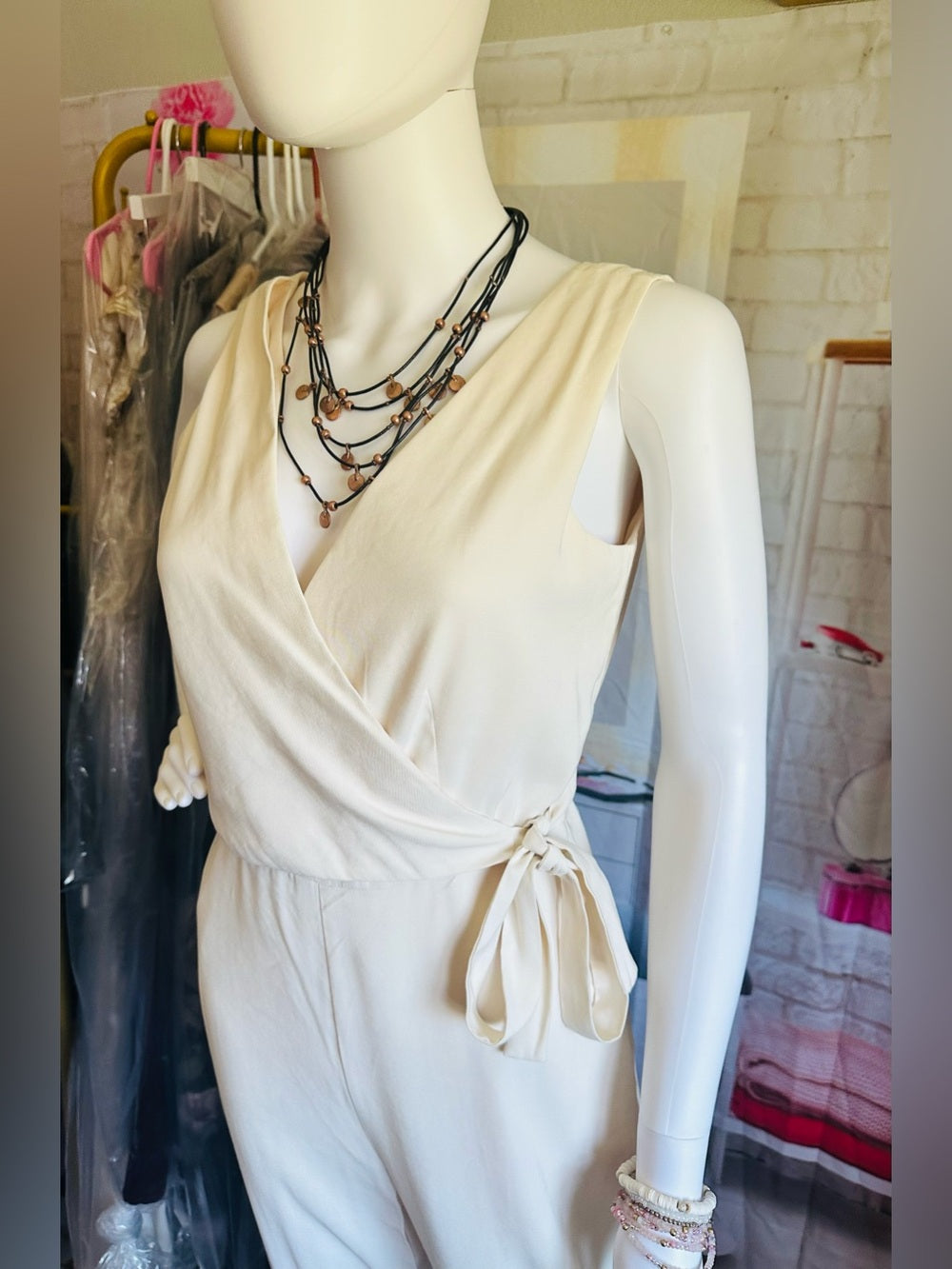 1.STATE Sleeveless Wrap Front Soft Twill Jumpsuit