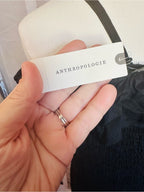 Anthropologie Black Smocked Ruffle Off-Shoulder Dress