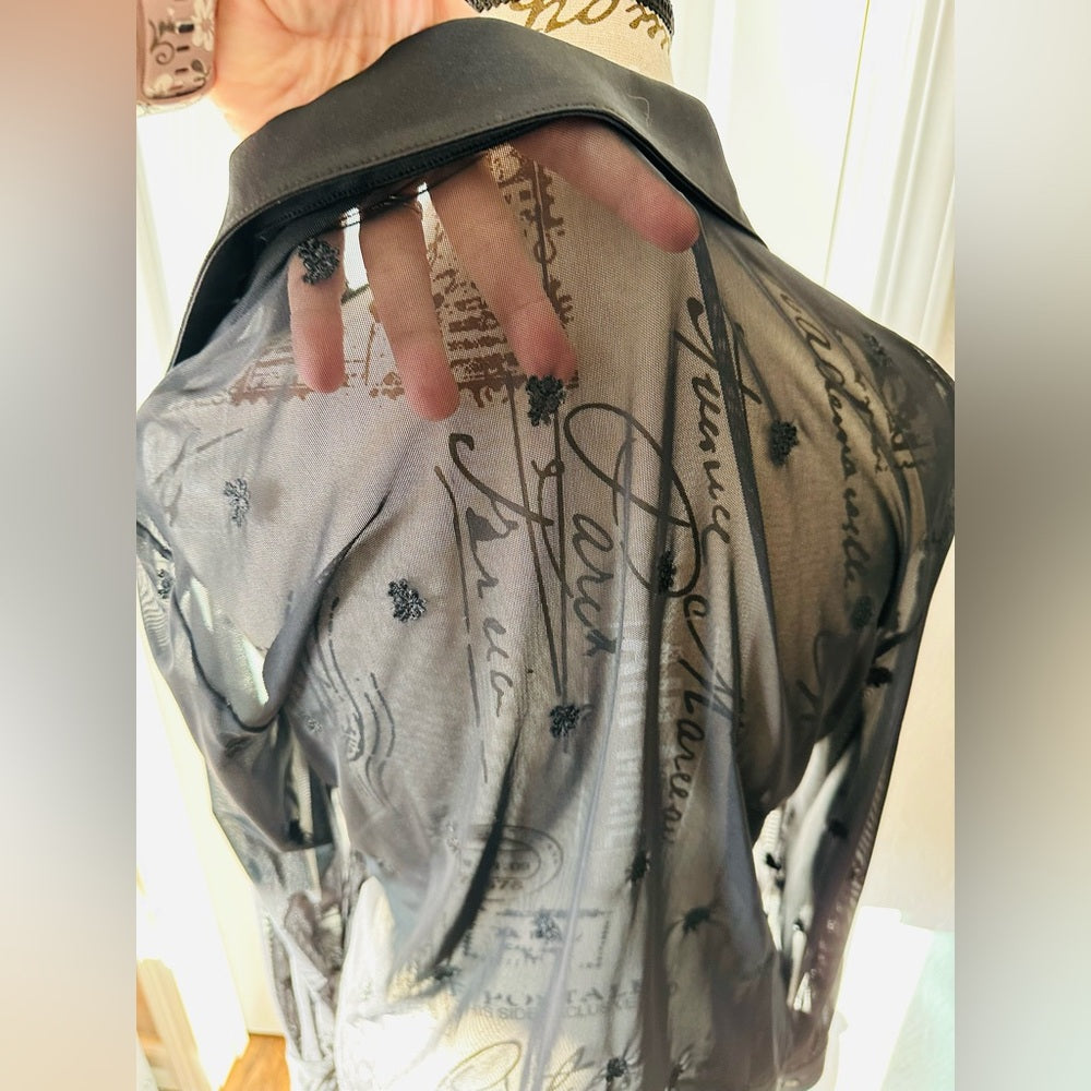 Topshop Women’s Black Sheer Blouse