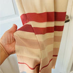 Rust Striped High Neck Bodycon Dress