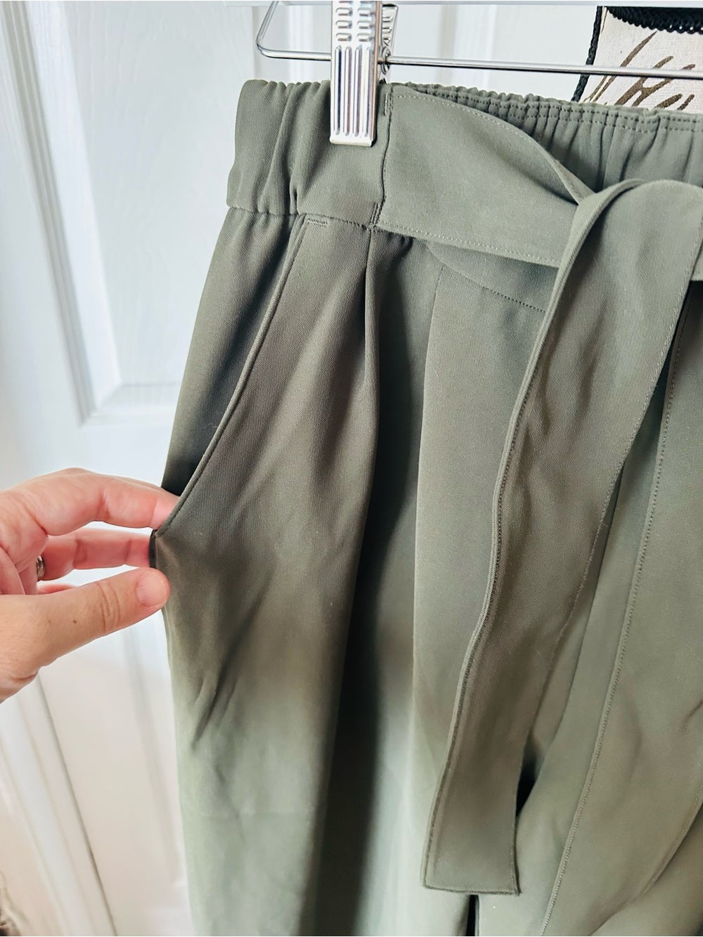lululemon athletica Olive Green Tie-Waist Wide-Leg Pants