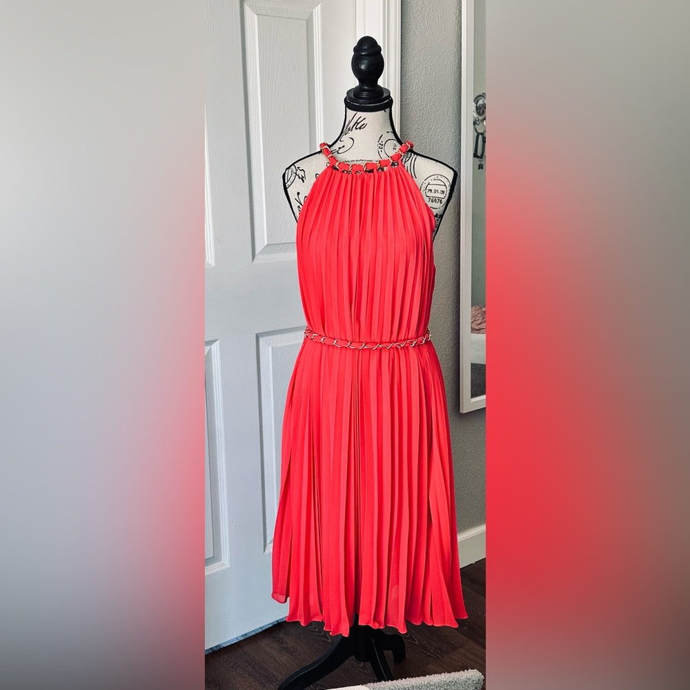 White House Black Market Pleated Halter Dress
