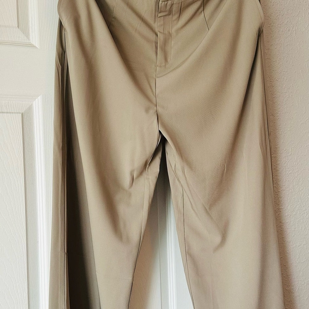 Swept Away With You Taupe Tailored Wide Leg Pants