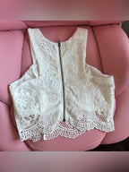 Lulu's White Lace Crochet Crop Top