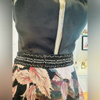 Chic Floral A-Line Party Dress in Black and Pink